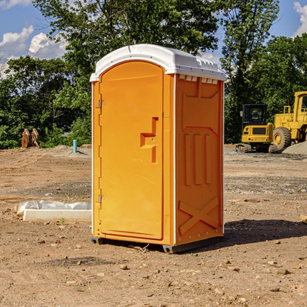 how often are the portable restrooms cleaned and serviced during a rental period in Dillsboro IN